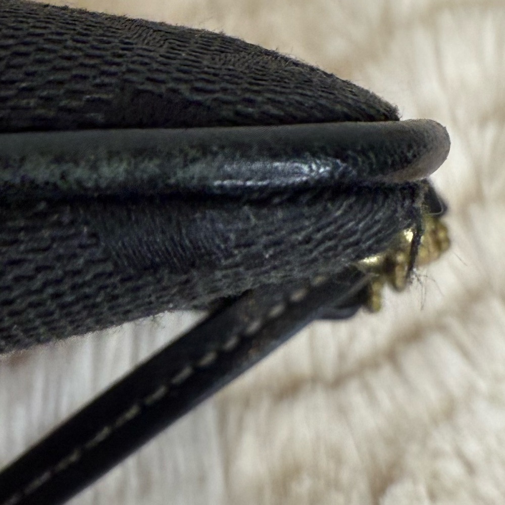 COACH BLACK CC SIGNATURE CANVAS POUCH WRISTLET - Picture 6 of 12